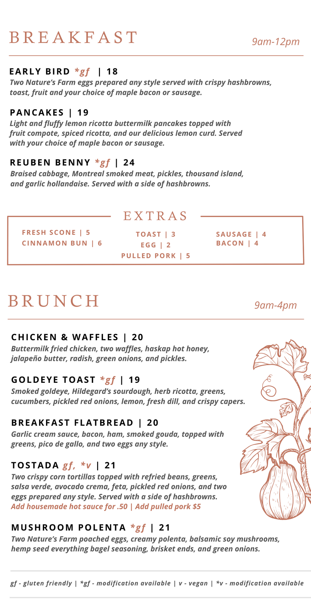 Restaurant Menu Pineridge Hollow