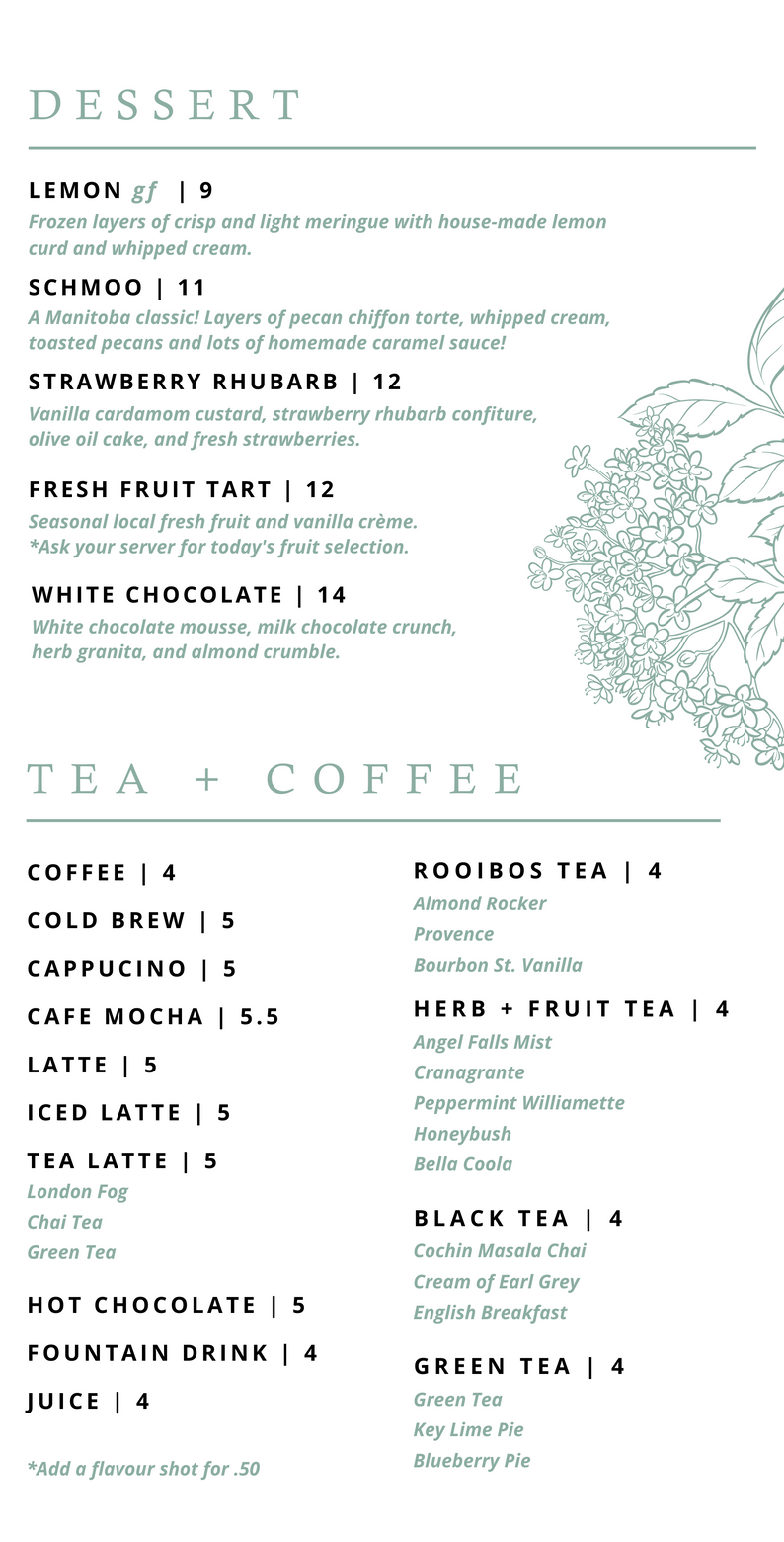 Restaurant Menu Pineridge Hollow